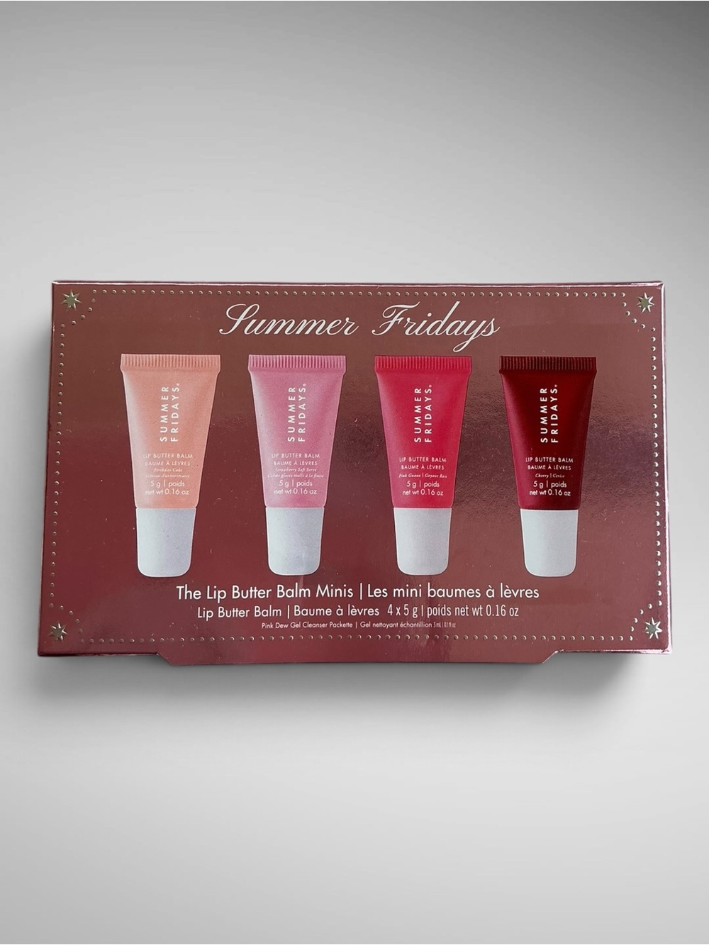Summer Fridays Lip Butter Balm Minis Pink Set 4 Piece Holiday Gift Set NIB